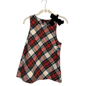 J. Crew Plaid A-Line Tank Top Ribbon Bow Preppy Coquette Women’s Size 4